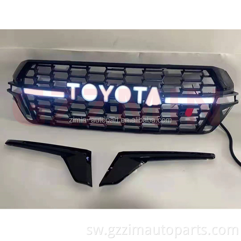 Ubora bora LED Grille Grille Nyeusi Chrome Front Grille Fit For Toy-ta Land Cruiser LC 200